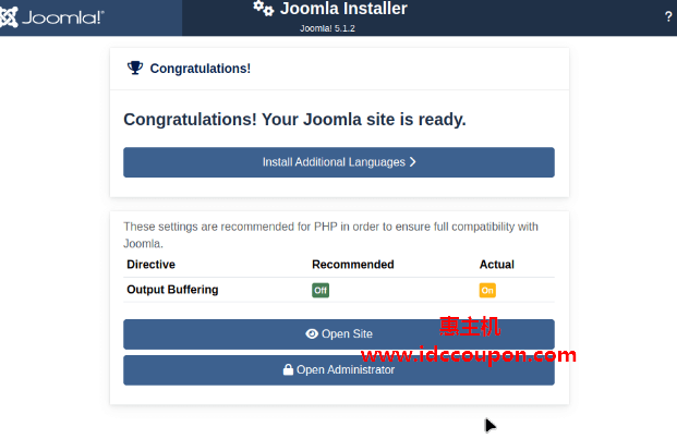 Joomla安装完成