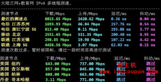 上行和下行带宽测试