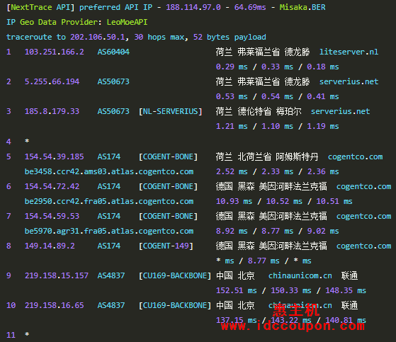 联通回程路由