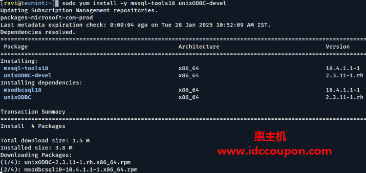 在RHEL上安装SQL Server工具