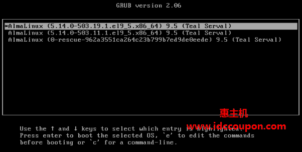 AlmaLinux Grub菜单