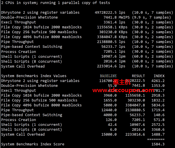 UnixBench跑分测试